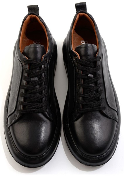 Siyah Hakiki Deri Erkek Sneaker E01594315143 fırsatları