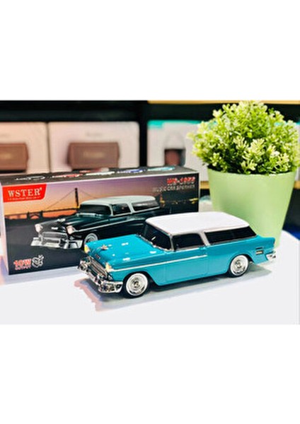 1955 Model Klasik Araba Bluetooth Hoparlör Speaker 10 Watt Fm Radyo Sd Kart USB modelleri