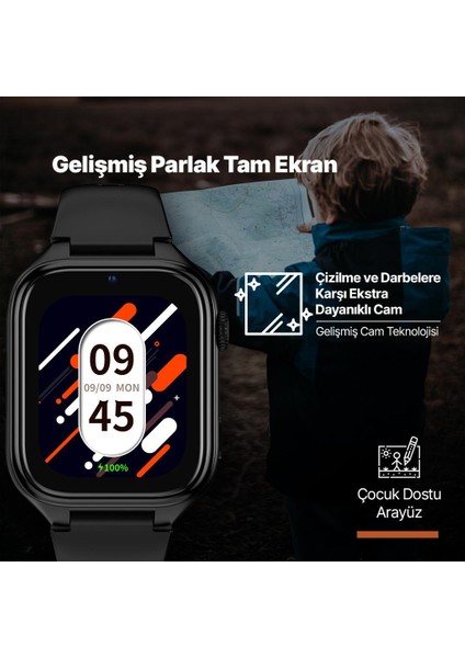 Kidi GPS 4G Sim Kartlı Akıllı Çocuk Saati Siyah 2KSW02 fırsatları