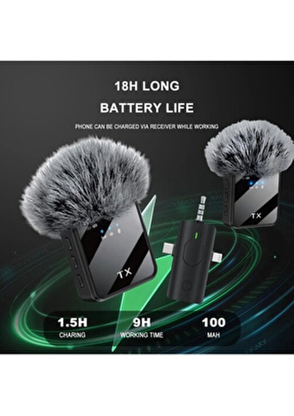 By Sabron 2 Adet F11 Profesyonel Kablosuz Yaka Mikrofonu 3in1 Mikrofon Type-C/lightning/jack fırsatları