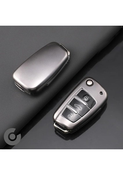 Audi A1 A3 A4 A5 A6 A7 & Q3 Q5 Q7 Q8 & Tt S3 S4 S6 Rs Tpu Titan Gri Anahtar Kılıfı
