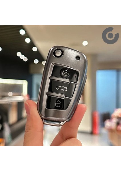 Audi A1 A3 A4 A5 A6 A7 & Q3 Q5 Q7 Q8 & Tt S3 S4 S6 Rs Tpu Titan Gri Anahtar Kılıfı modelleri