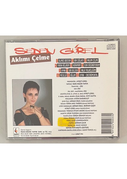 Seden Gürel Aklımı Çelme CD (Orijnal 1994 Dönem Baskı Cd) fiyatları