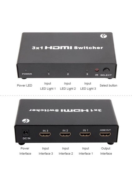 DD433 3-1 Port 1.4V 3D Metal HDMI Switch