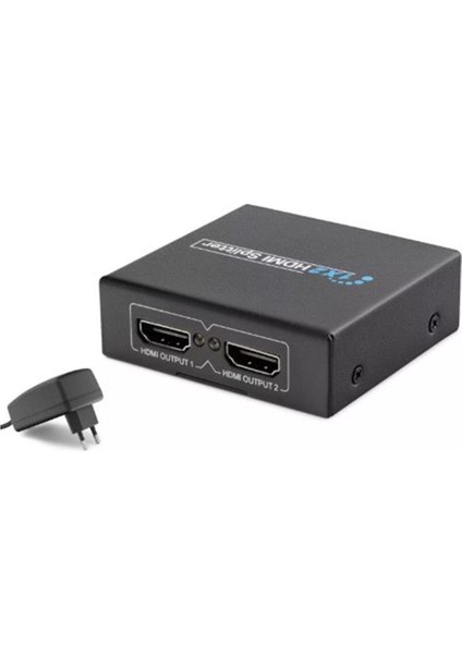 HDX1284 2 Port HDMI Splitter 1.4V 1080P 3D 1-In 2-Out Siyah