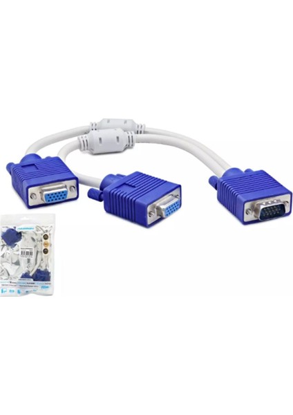 HDX7753 VGA To 2-Vga F Y Kablo 30CM Beyaz