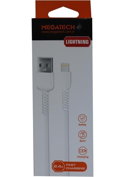 MT-DL24 Lightninig Beyaz 1mt Şarj Kablosu