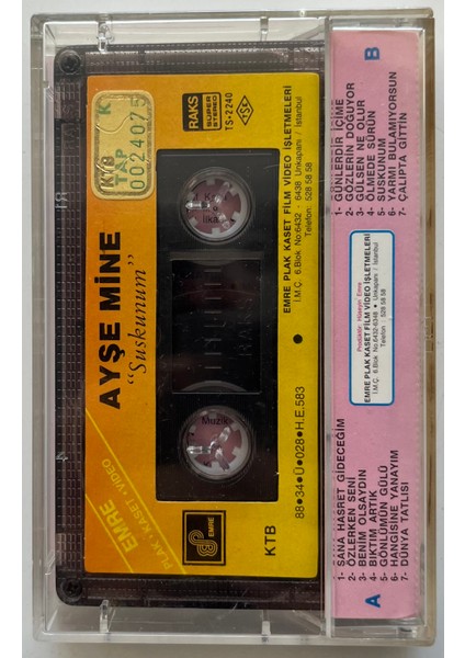 Ayşe Mine Suskunum Kaset (Orijnal Dönem Baskı Kaset) fiyatları