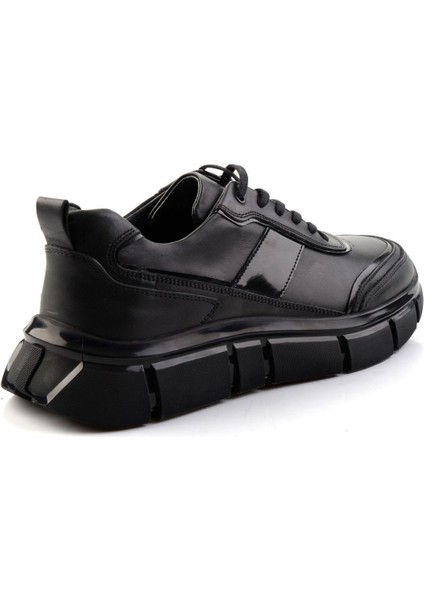 Siyah Hakiki Deri Erkek Sneaker E01958179203 modelleri