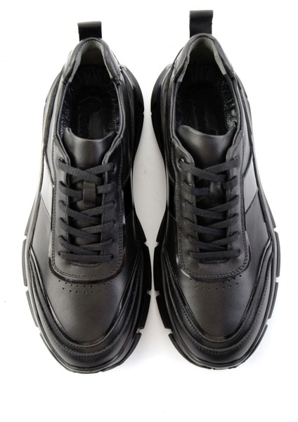 Siyah Hakiki Deri Erkek Sneaker E01958179203 fırsatları