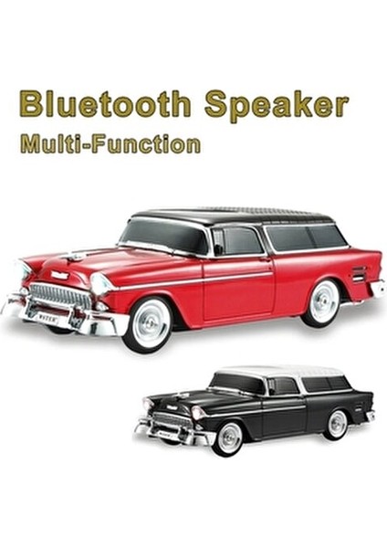 1955 Model Klasik Araba Bluetooth Hoparlör Speaker 10 Watt Fm Radyo Sd Kart USB indirimleri