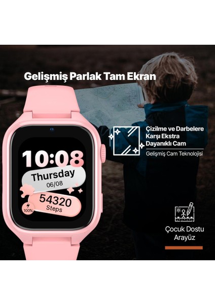 Kidi GPS 4G Sim Kartlı Akıllı Çocuk Saati Pembe 2KSW02 fırsatları