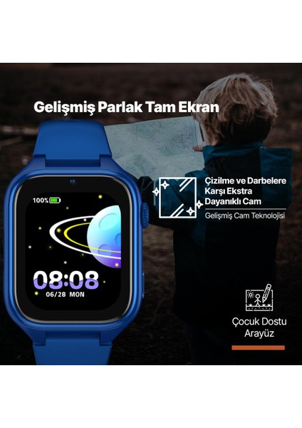 Kidi GPS 4G Sim Kartlı Akıllı Çocuk Saati Lacivert 2KSW02 fırsatları
