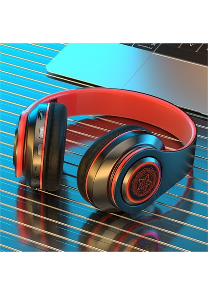 Yeni Işıklı Bluetooth Kulaklık Başa Takılan Ağır Bas Cep Telefonu Kablosuz Kart Hediye Kulaklık Evrensel (Yurt Dışından)