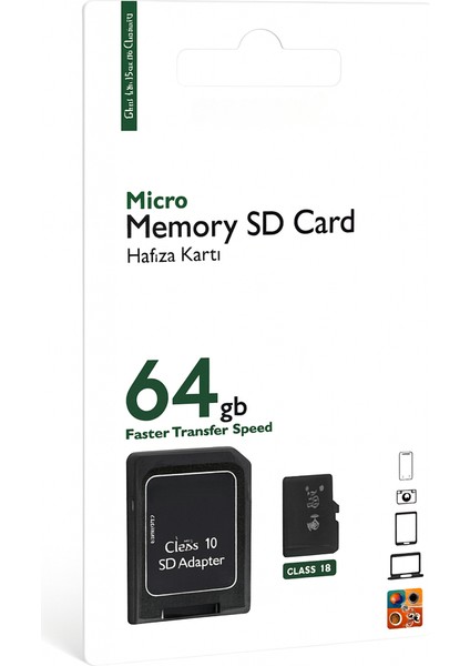 4 GB Class 10 Micro Sd Kart + Sd Adaptör - Yüksek Hızlı Hafıza Kartı fiyatları
