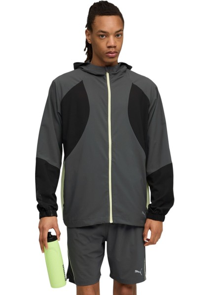 Run Ultraweave Hooded Gri Erkek Yağmurluk