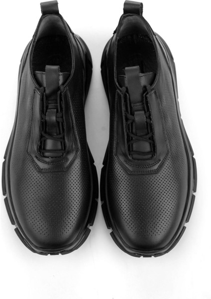 Siyah Hakiki Deri Erkek Sneaker E01958178003 fırsatları