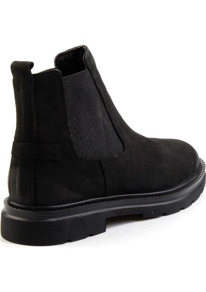 Siyah Hakiki Deri Erkek Bot & Bootie E02054012901 modelleri