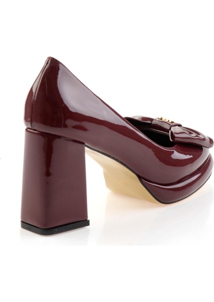 Bordo Kadın Klasik Topuklu Ayakkabı K01231455498 modelleri