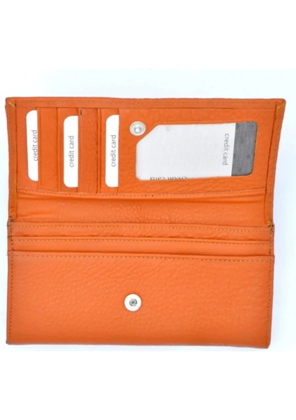 Naomi Turuncu Orange Hakiki Deri Çok Bölmeli Cüzdan fiyatları