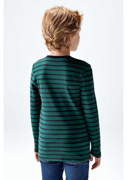 Erkek Çocuk Interlok Uzun Kollu T-Shirt Yeşil Renk fiyatları