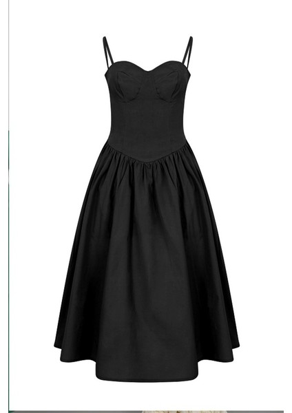 Lemanoda Siyah Pamuk Poplin Elbise modelleri