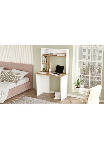 Saint 90 cm Genç Çocuk Çalışma Masası Bilgisayar Laptop Kitaplık Raf Çam-Beyaz SN2-AW modelleri