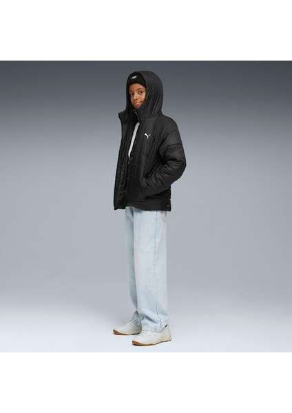 Essential Hooded Padded Çocuk Siyah Mont modelleri