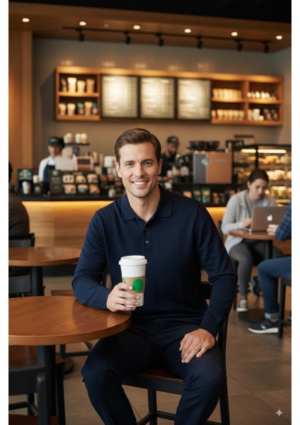 Erkek Yünlü Dokuma Kazak Cepsiz Polo Yaka Düz Renk Klasik Model Rahat Kesim Tam Kalıp indirimleri