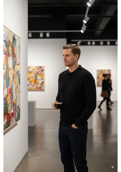 Erkek Yünlü Dokuma Kazak Cepsiz Polo Yaka Düz Renk Klasik Model Rahat Kesim Tam Kalıp modelleri