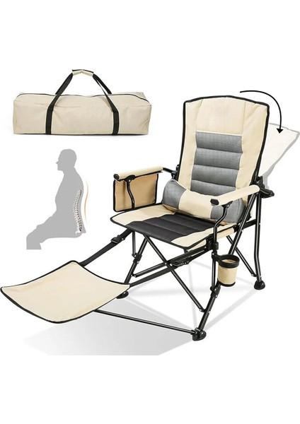 Katlanır Kamp Sandalyesi Comfort - Sırt Ayarlanabilir Bej Unisex Kamp Sandalyesi fiyatları