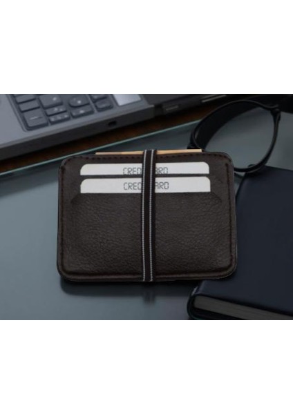 Minimalist Kahverengi Kredi Kartlık – Şık, Dayanıklı ve Ince Tasarım Cüzdan-Lastikli fiyatları