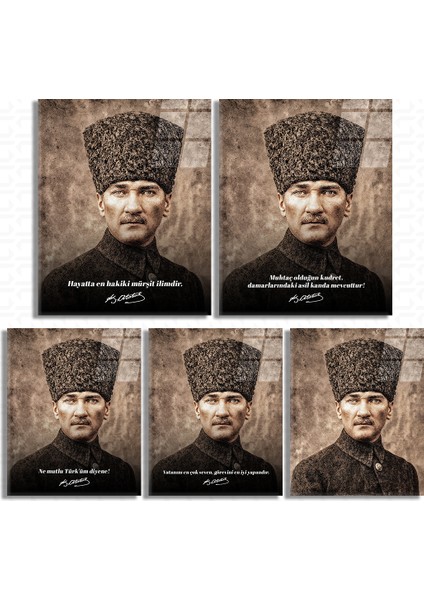 Ata - Mustafa Kemal Atatürk - Ata Sözü Cam Tablo indirimleri