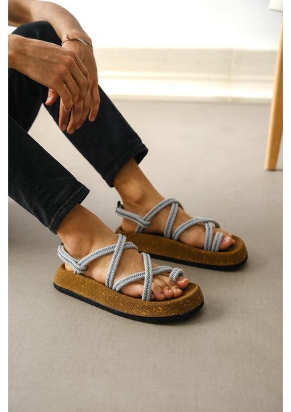 BA0343 Erkek Bodrum Ip Halat Taba Günlük Sandalet