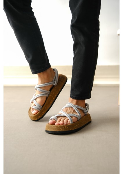 BA0343 Erkek Bodrum Ip Halat Taba Günlük Sandalet