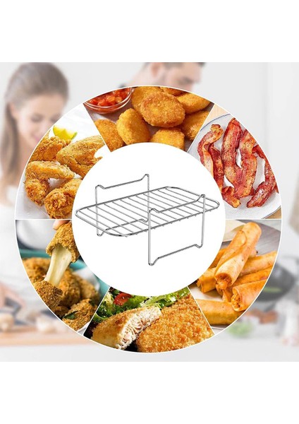 Ninja Çift Hava Fritöz Için 2 Adet Hava Fritöz Rafı, Barbekü Çubukları ile Çift Sepet Hava Fritözler Fırın Mikrodalga Pişirme (Yurt Dışından) indirimleri