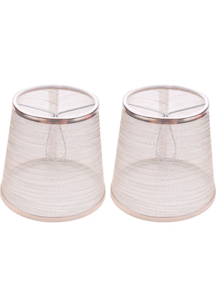 2 Paket Klipsli Tül Avize Abajur Küçük Dik Duvar Mum Işığı Abajur (Altın) (Yurt Dışından)