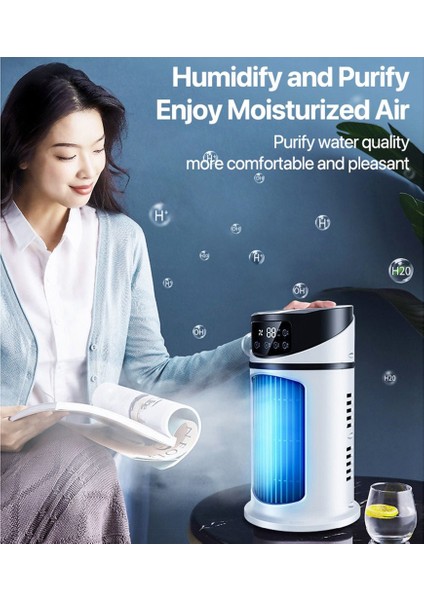 USB Taşınabilir Hava Soğutucu Fan Klima Masaüstü Hava Soğutma Fanı Nemlendirici Sprey Soğutma Fanı Ofis Yatak Odası Için (Yurt Dışından)