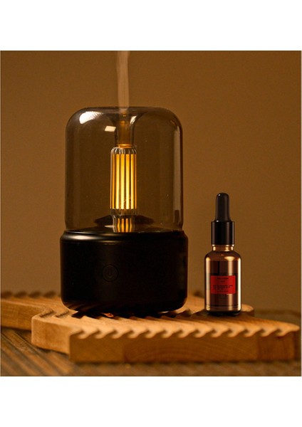 120 ml Mum Lamba Difüzör Hava Nemlendirici Elektrikli Aromaterapi Alev USB Masaüstü Dekor Gece Lambası Siyah (Yurt Dışından) fiyatları
