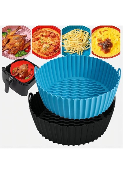 Hava Fritözü Silikon Tencere, 8,5 Inç Silikon Hava Fritöz Sepeti, 6,5 Qt Veya Daha Büyük Için Yedek Parşömen Astar Kağıdı (Yurt Dışından) fiyatları
