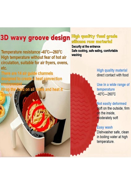 Hava Fritözü Silikon Tencere, 8,5 Inç Silikon Hava Fritöz Sepeti, 6,5 Qt Veya Daha Büyük Için Yedek Parşömen Astar Kağıdı (Yurt Dışından) modelleri