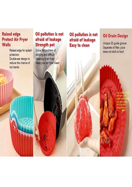 Hava Fritözü Silikon Tencere, 8,5 Inç Silikon Hava Fritöz Sepeti, 6,5 Qt Veya Daha Büyük Için Yedek Parşömen Astar Kağıdı (Yurt Dışından) fırsatları