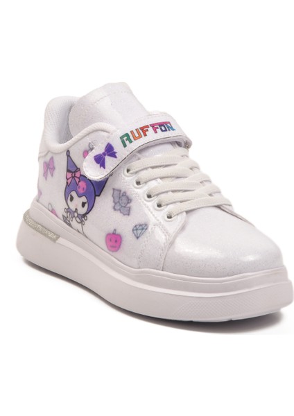 Beyaz Rugan Simli Cırtlı Kız Çocuk Spor Ayakkabı modelleri