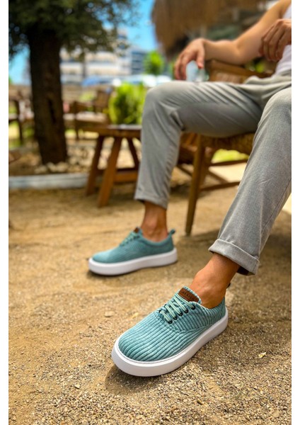 Velluto Premium Kadife Tarz Erkek Günlük Ayakkabı Su Yeşili