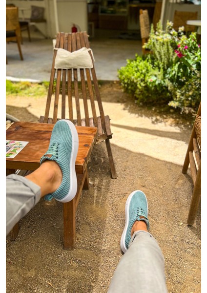 Velluto Premium Kadife Tarz Erkek Günlük Ayakkabı Su Yeşili fırsatları