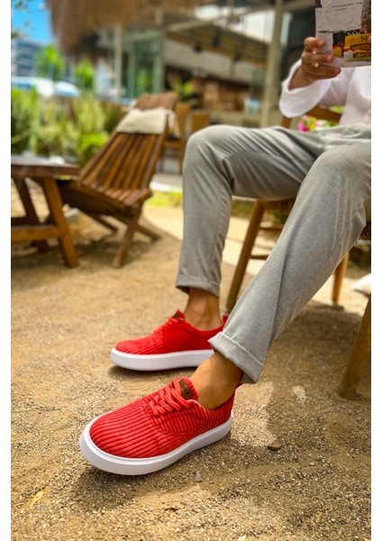 Velluto Premium Kadife Tarz Erkek Günlük Ayakkabı Kırmızı fiyatları
