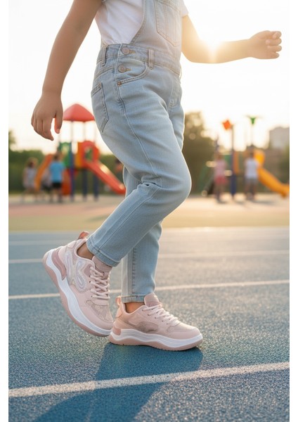 Pudra Bağcıklı Kız Çocuk Spor Ayakkabı modelleri