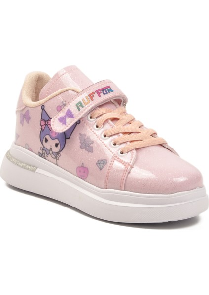 Pudra Rugan Simli Cırtlı Kız Çocuk Spor Ayakkabı modelleri
