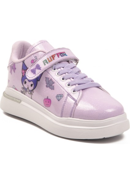 Lila Rugan Simli Cırtlı Kız Çocuk Spor Ayakkabı modelleri