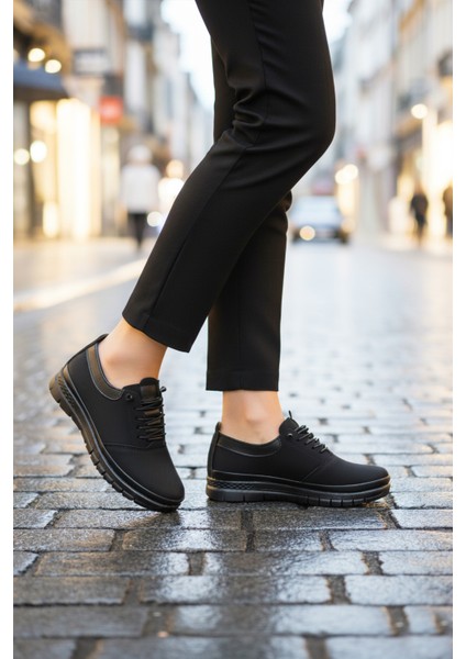 Siyah Zümrüt Lastik Bağcıklı Kadın Casual Ayakkabı modelleri